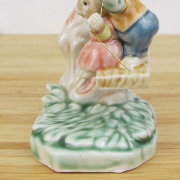 1993 Albert E Price Tales of Bunny Hollow Ceramic Young Bunnies on a Tree Swing - Picture 7 of 9